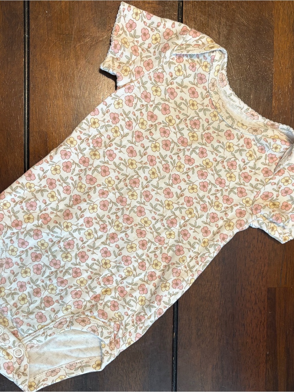 Carter's Floral Short-Sleeve Baby Onesie - Pink, Yellow, Cream